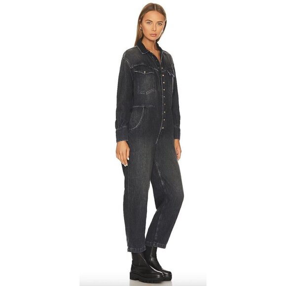FREE PEOPLE x Care FP Townes Jumpsuit in Wash Black Size X-Small - Picture 5 of 13